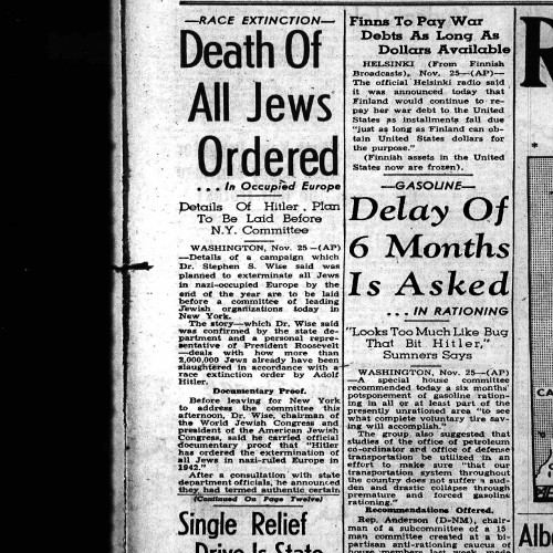 History Unfolded: US Newspapers and the Holocaust